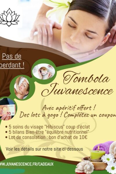Affiche tombola JUVANESCENCE - A JOUR